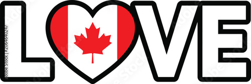 Fotografie Canada day love graphic with maple leaf flag patriotic symbol