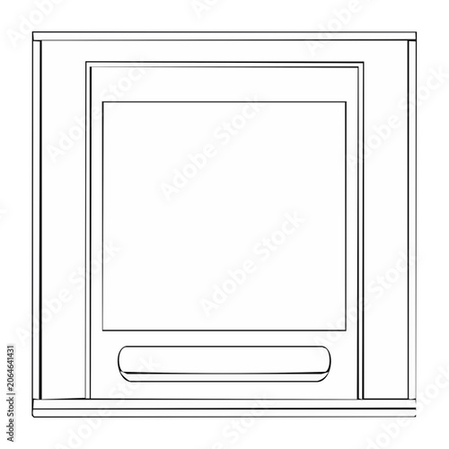Minimalist line art picture frame illustration