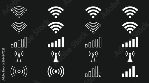 WiFi signal icons and symbols.