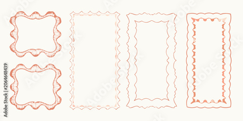 Foto Hand Drawn Romantic Frames Vintage Style Vector Illustration