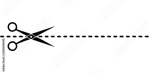 Foto Scissors silhouette on a transparent background minimalist design