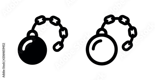 Tableau sur toile Ball and chain icon