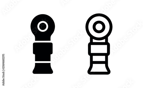 Bild auf Leinwand Tie rod end or connecting rod icon, mechanical automotive component symbol in solid and outline styles