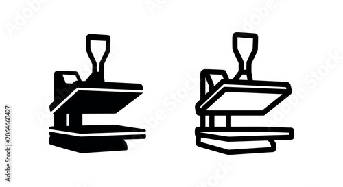 Fotografía Heat press machine icon, equipment for t-shirt printing and sublimation