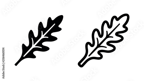 Foto Arugula or rocket leaf icon, spicy healthy salad green symbol in glyph and outline style