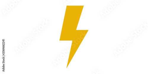 Yellow lightning bolt icon on transparent background