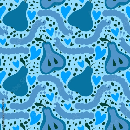 Summer fruit seamless pears pattern for wrapping paper and fabrics and kids and party accessories
