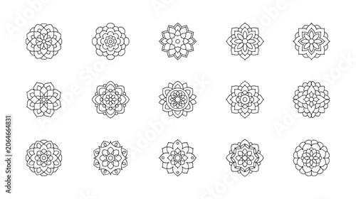 Billede på lærred Collection of Mandala Designs: An assortment of intricate and symmetrical mandala patterns