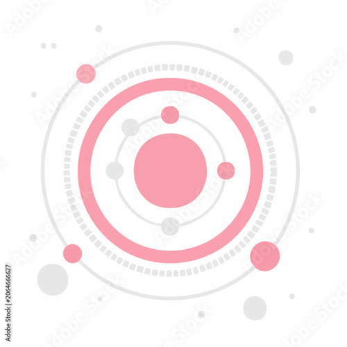 Flat Design Atomic Structure Illustration