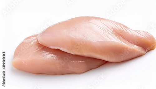 fresh raw chicken fillet pieces on white background isolated generative ai