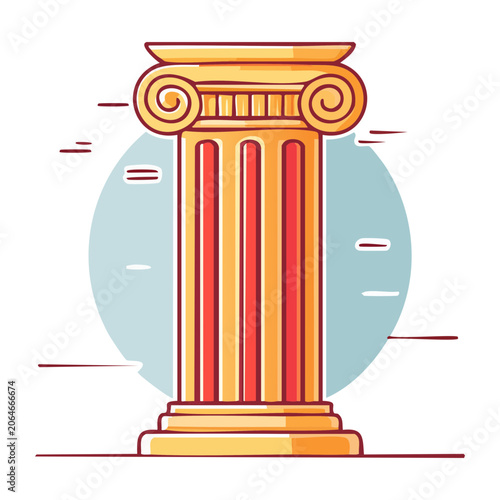 Flat design illustration of an Ionic column