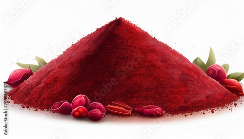 raw sumac spice on a white background isolated generative ai