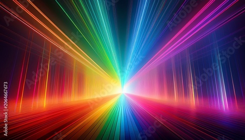 spectacular rainbow light beam display with prism effect illumination