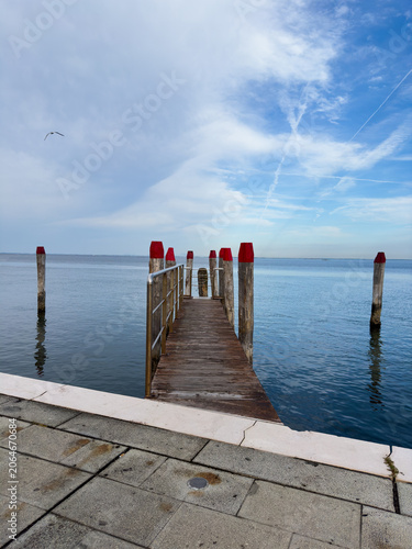 wooden pier in the Venice lagoon