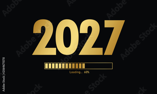 Canvas Print 2027 New Year Loading Progress Bar Graphic
