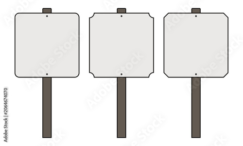 Hollow Square Corner Cut Brown Signposts