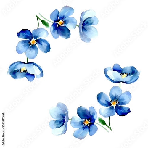 Romantische Karten Vorlage mit Blumen im Aquarell Technik