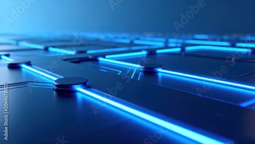 Blue illuminated circuit board