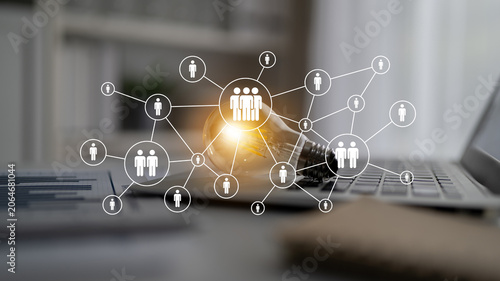 Картината върху платно A creative representation of digital connections within a network
