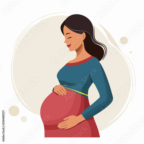 Pregnant Woman Holding Her Belly