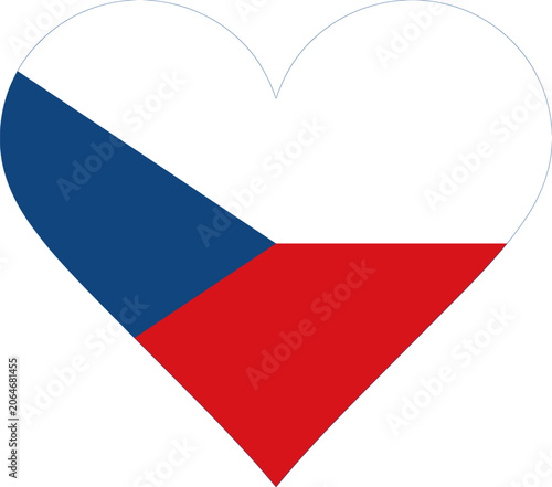 Czech Republic Heart Flag Vector Graphic I Love Czechia Patriotic Symbol