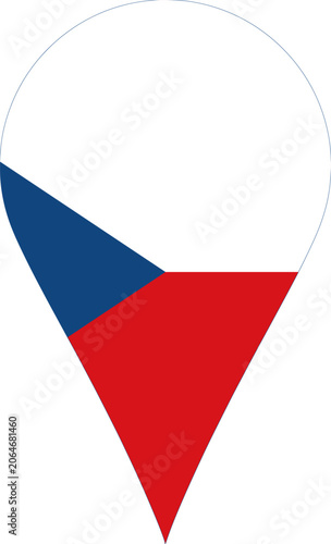 Czech Republic Flag Location Pin Map Marker Czech Destination GPS Vector Icon