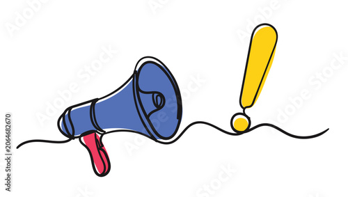Megaphone and exclamation mark