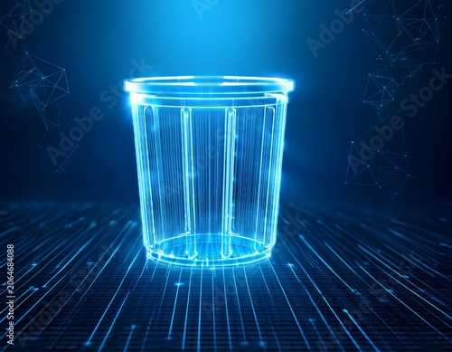 empty digital trash can glowing screen showcasing ample free space digital garbage