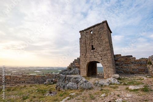Fotografie Historic Hellenistic tower overlooking the Ancient City of Sillyon in Antalya, Türkiye, preserving archaeological heritage from multiple civilizations