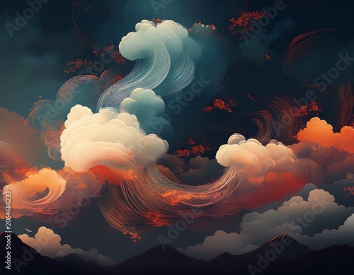 oriental style smoke cloud