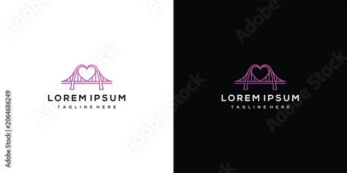 Heart Shaped Bridge Logo Design