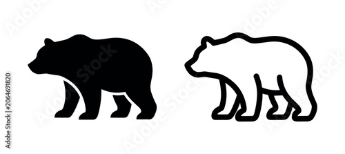 Fotografie Bear icon and outline