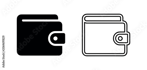 Tableau sur toile Wallet icon and outline
