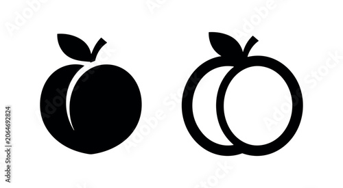 Foto Peach Icons: Solid and Outline Styles