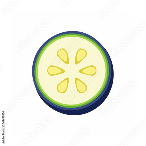 Flat design lime slice with seeds