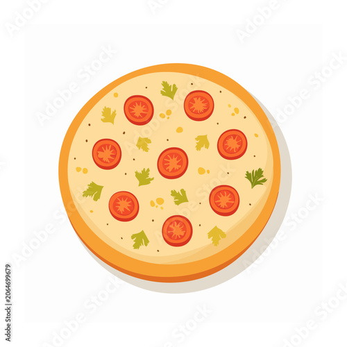 Flat design pizza with tomato and parsley