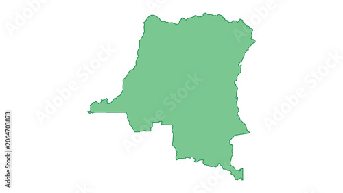 Картината върху платно Democratic Republic of the Congo outline green