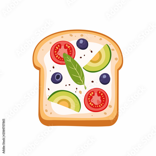 Avocado Toast with Tomato and Blueberry