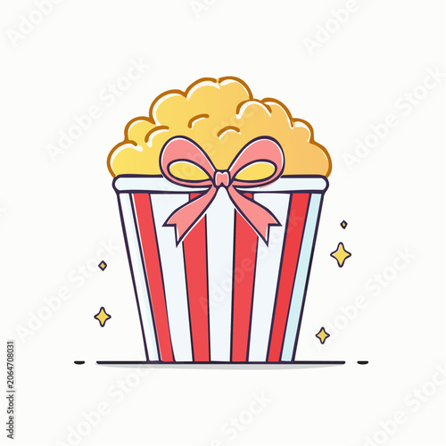 Popcorn Bucket with Pink Bow