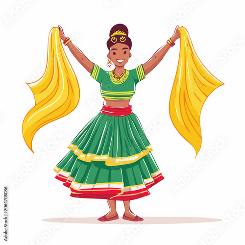 Woman in Traditional Indian Dance Costume