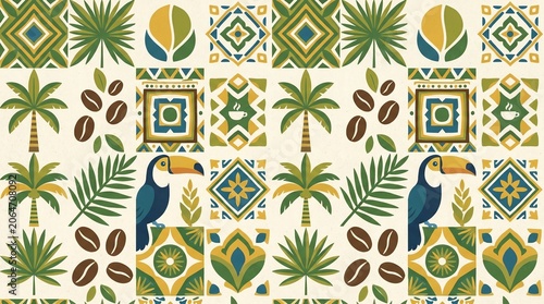 set of seamless patterns with flowers