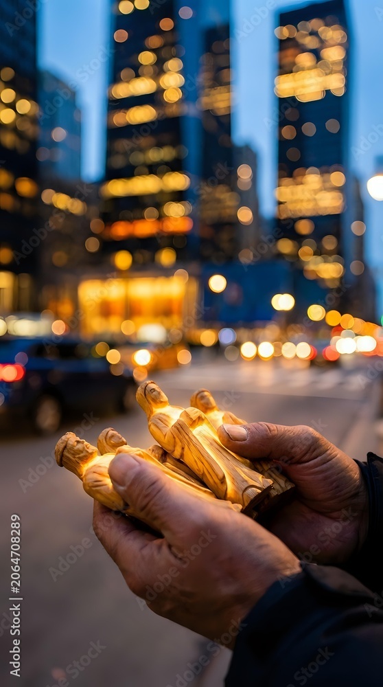 Obraz premium Luxury Watch Bokeh City Lights Night Background Glamour Lifestyle