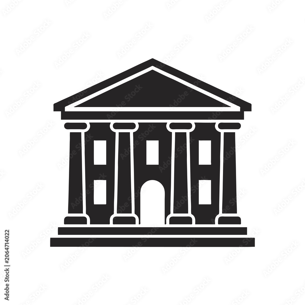 Obraz premium Bank Building Icon