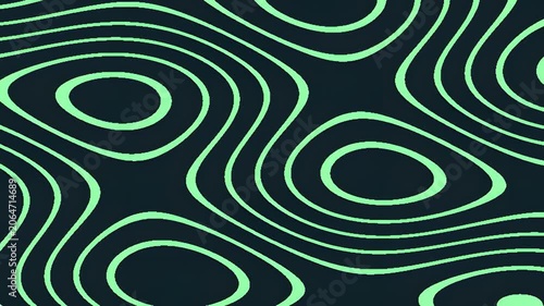 Abstract green and black wavy line pattern background