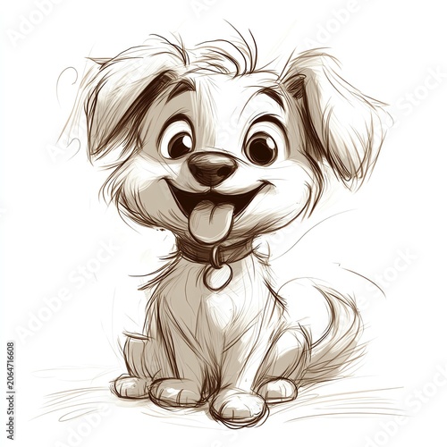 A cheerful cartoon dog with a playful expression, perfect for children's illustrations and pet-themed designs.