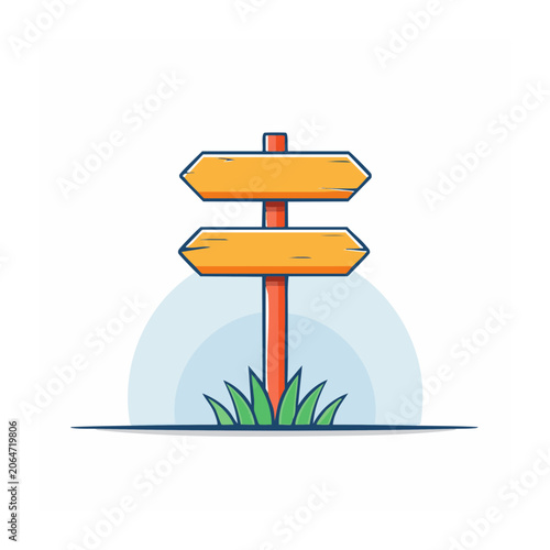 Wooden Direction Signpost with Arrows