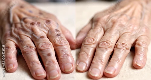 Wrinkled Hands Of An Elderly Person Showing Aging Skin Texture Close-up
