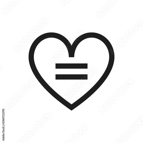 Fotografia Heart with equality symbol, concept of love and equal rights