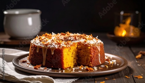 Delicious pumpkin spice cake dessert.