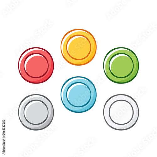 Flat design colorful buttons illustration
